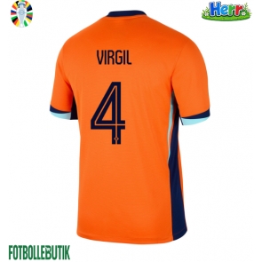 Nederländerna Virgil van Dijk #4 Hemmatröja EM 2024 Kortärmad